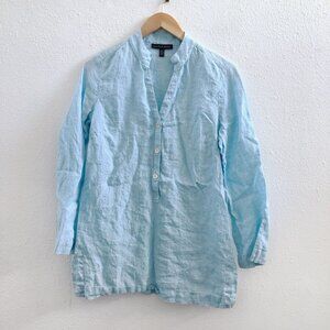 SAKS FITH AVENUE 100% Long Sleeve Linen Tunic Small Size